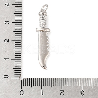 Brass Micro Pave Clear Cubic Zirconia Pendants ZIRC-C010-01P-1