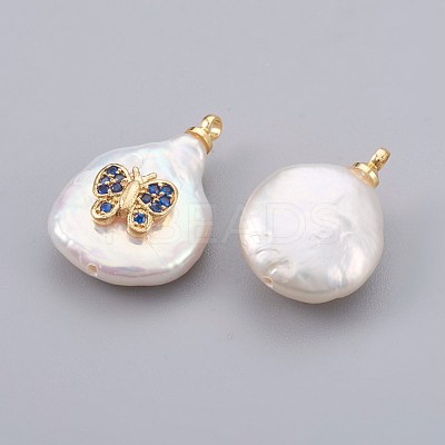 Natural Cultured Freshwater Pearl Pendants PEAR-F008-02G-1