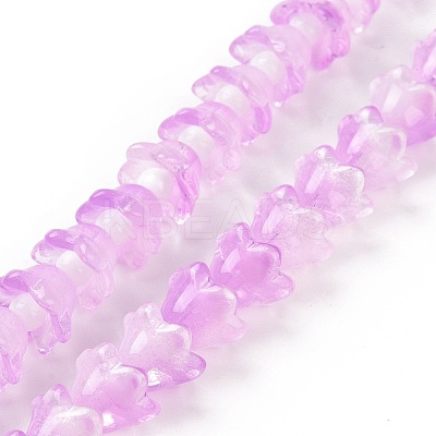 Transparent Glass Beads Strands LAMP-H061-01C-03-1