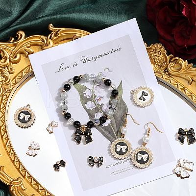48Pcs 8 Styles Alloy Enamel Pendants ENAM-SC0005-66-1
