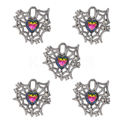 Rack Plating Alloy Glass Pendants FIND-YW0001-87-1