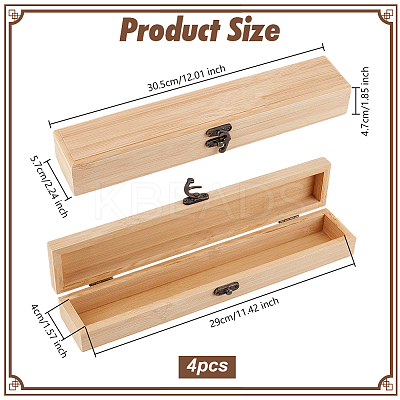4Pcs Bamboo and Wood Flip Cover Box CON-OC0001-71-1