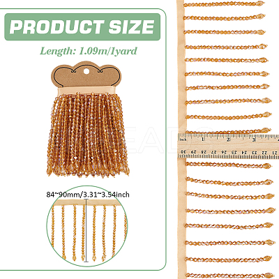1 Yard Glass Beaded Tassel Ribbon OCOR-BC0007-52A-1
