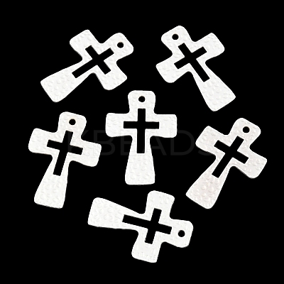 Hammered Cross Alloy Pendants PALLOY-D071-MS-1