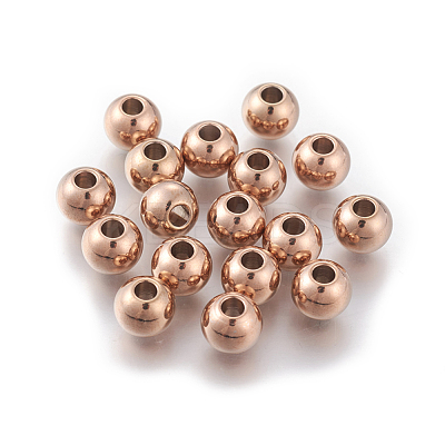 Ion Plating(IP) Round 304 Stainless Steel Beads STAS-G130-8mm-63RG-1