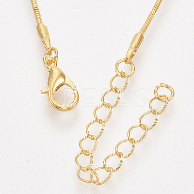 Brass Round Snake Chain Necklace Making X-MAK-T006-11A-G-1