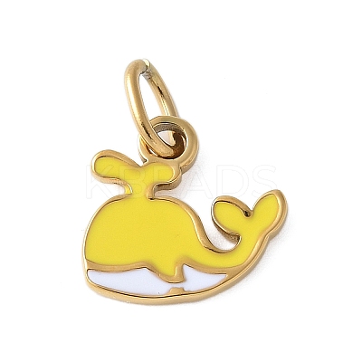 304 Stainless Steel Enamel Charms STAS-G353-03G-05-1
