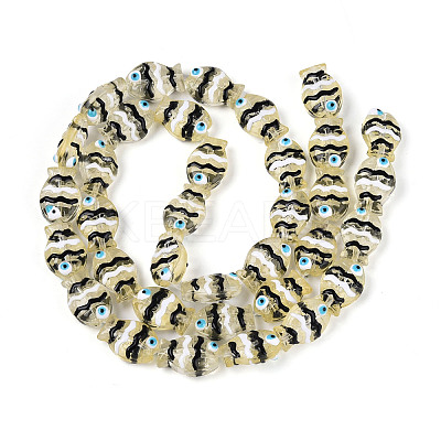 Transparent Glass and Enamel Beads Strands GLAA-T034-01B-1