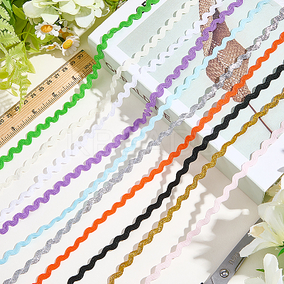 50M 10 Colors Wave Bending Fringe Trim OCOR-GF0005-55B-1
