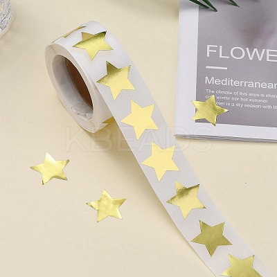 Metallic Foil Star Shape Paper Sticker Labels X-DIY-E023-03-1