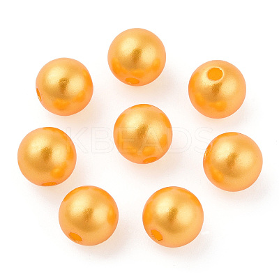 Spray Painted ABS Plastic Imitation Pearl Beads OACR-T015-05B-18-1