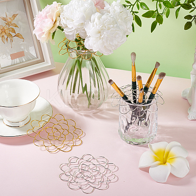 4Pcs 2 Colors Stainless Steel Flower Arrangement Insert Lids FIND-GA0003-95-1