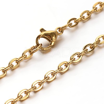 304 Stainless Steel Cable Chains Necklaces NJEW-O058-13G-1