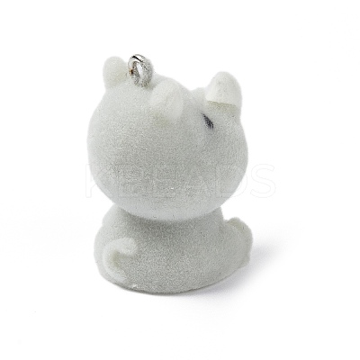 Flocky Opaque Resin Pendants LS-RESI-G105-02E-1