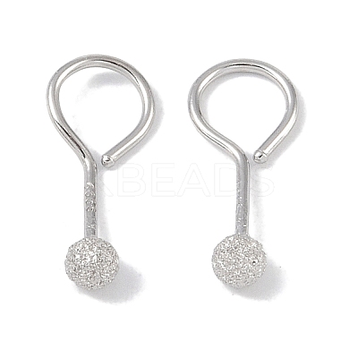 Anti-Tarnish Rhodium Plated 999 Fine Silver Texture Round Dangle Earrings for Women LS-EJEW-S215-01P-1