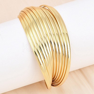304 Stainless Steel Cuff Bangles for Women BJEW-P363-04G-1
