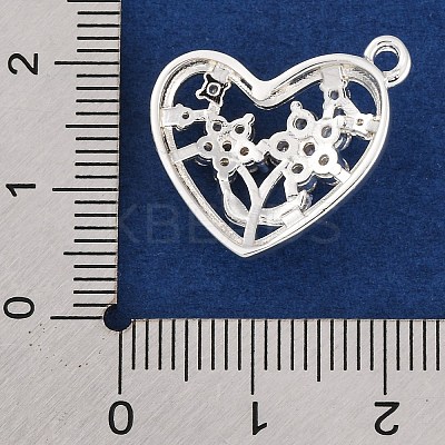 Brass Micro Pave Clear Cubic Zirconia Pendants KK-Z066-07S-1
