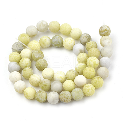 Natural Yellow Mustard Jasper Beads Strands G-T106-302-1