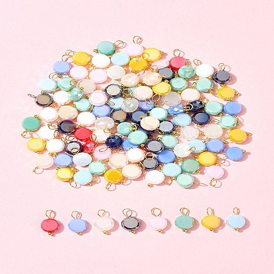 100Pcs Electroplate Glass Charms PALLOY-FZ00017-1
