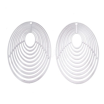 Non-Tarnish 201 Stainless Steel Filigree Pendants X-STAS-R102-36P-1