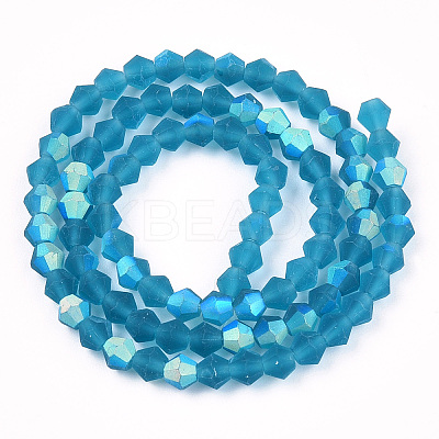 Imitate Austrian Crystal Bicone Frosted Glass Beads Strands EGLA-A039-T4mm-MB01-1