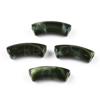 Opaque Two Tone Color Acrylic Beads X-MACR-ZX023-01B-1