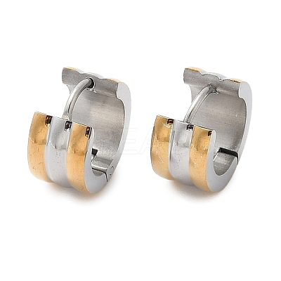 304 Stainless Steel Polishing Effect Hoop Earrings EJEW-M001-36GP-B-1