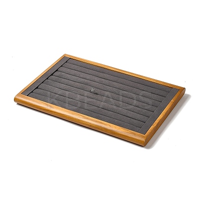 8-Slot Wood with Velvet Ring Display Tray Stands VBOX-C003-04A-1
