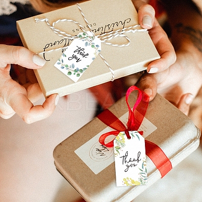 50Pcs 10 Styles Rectangle Paper Thank You Hanging Gift Tags HULI-PW0002-142-1