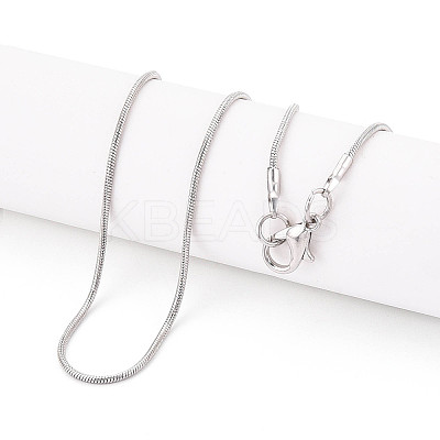 1MM Iron Round Snake Chain Necklaces NJEW-R171-01-A-1