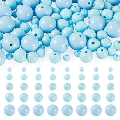 100Pcs 5 Styles Opaque Acrylic Beads MACR-TADJ0001-12E-1