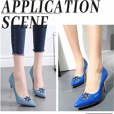 2Pcs Detachable Glass Rhinestone Shoe Decoration DIY-FG0003-29-1