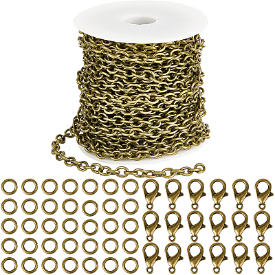 DIY Oval Iron Cable Chains Necklaces Making Kits DIY-SC0029-10B-1