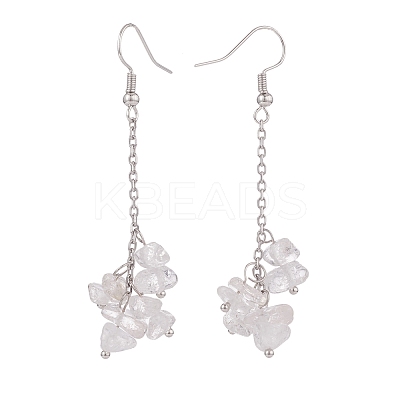 Natural Quartz Crystal Chips Beaded Jewelry Set SJEW-JS01231-05-1