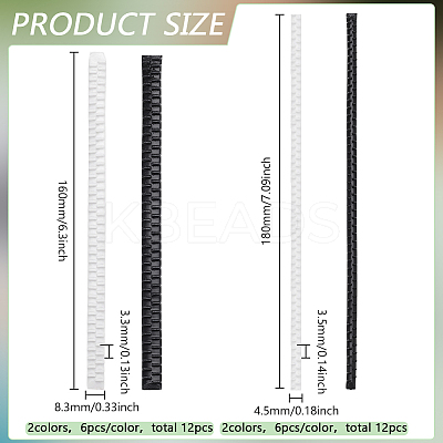 24Pcs 4 Styles Self-adhesive PVC Non-slip Teeth Stickers DIY-FG0006-47-1