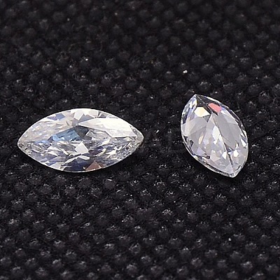 Cubic Zirconia Pointed Back Cabochons ZIRC-M003-6x3mm-007-1