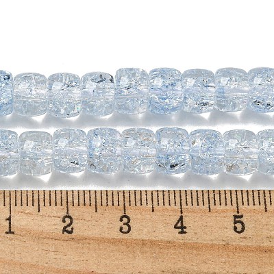 Transparent Spray Painting Crackle Glass Beads Strands GLAA-NH0001-05F-1