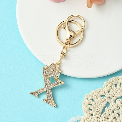 Golden Alloy Rhinestone Keychain KEYC-YW00105-24-1
