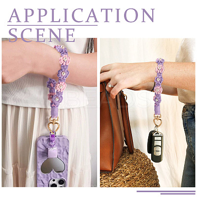 Cotton Braided Flower Pendant Decorations AJEW-TAC0030-032G-09-1