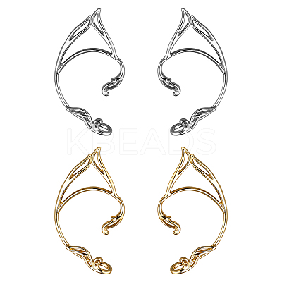 4Pcs 4 Styles Elves Alloy Cuff Earrings EJEW-GO0002-31-1