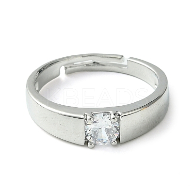 Bass Micro Pave Cubic Zirconia Ring RJEW-Z033-22A-1