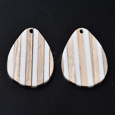 Stripe Resin & Wood Pendants X-RESI-N025-015A-B01-1