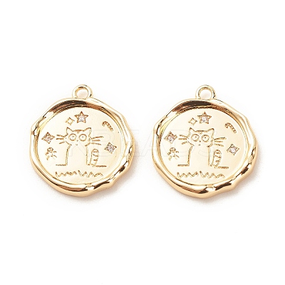 Brass Micro Pave Clear Cubic Zirconia Pendants LS-KK-G412-02LG-1