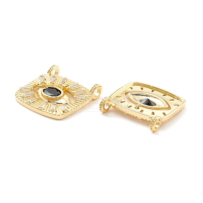 Rack Plating Brass Cubic Zirconia Pendants KK-D073-25G-03-1