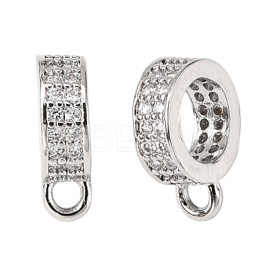 Brass Micro Pave Cubic Zirconia Tube Bails ZIRC-K070-44P-1