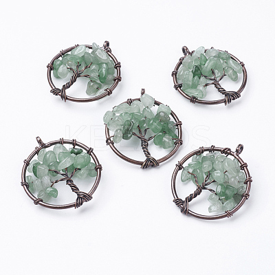 Natural Green Aventurine Pendants G-E419-12R-1
