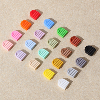 40Pcs 20 Styles Rainbow Arch Food Grade Eco-Friendly Silicone Focal Beads SIL-CA0003-29-1