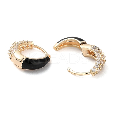 Brass Micro Pave Clear Cubic Zirconia Hoop Earrings for Women LS-EJEW-S234-07G-01-1