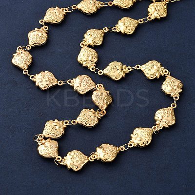 304 Stainless Steel Strawberry Link Chain Necklaces for Women NJEW-G178-15G-1