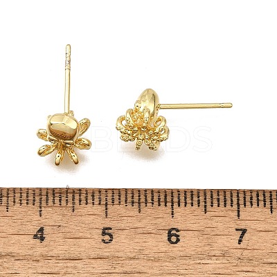 Octopus Brass Micro Pave Cubic Zirconia Stud Earrings LS-EJEW-H157-02G-1